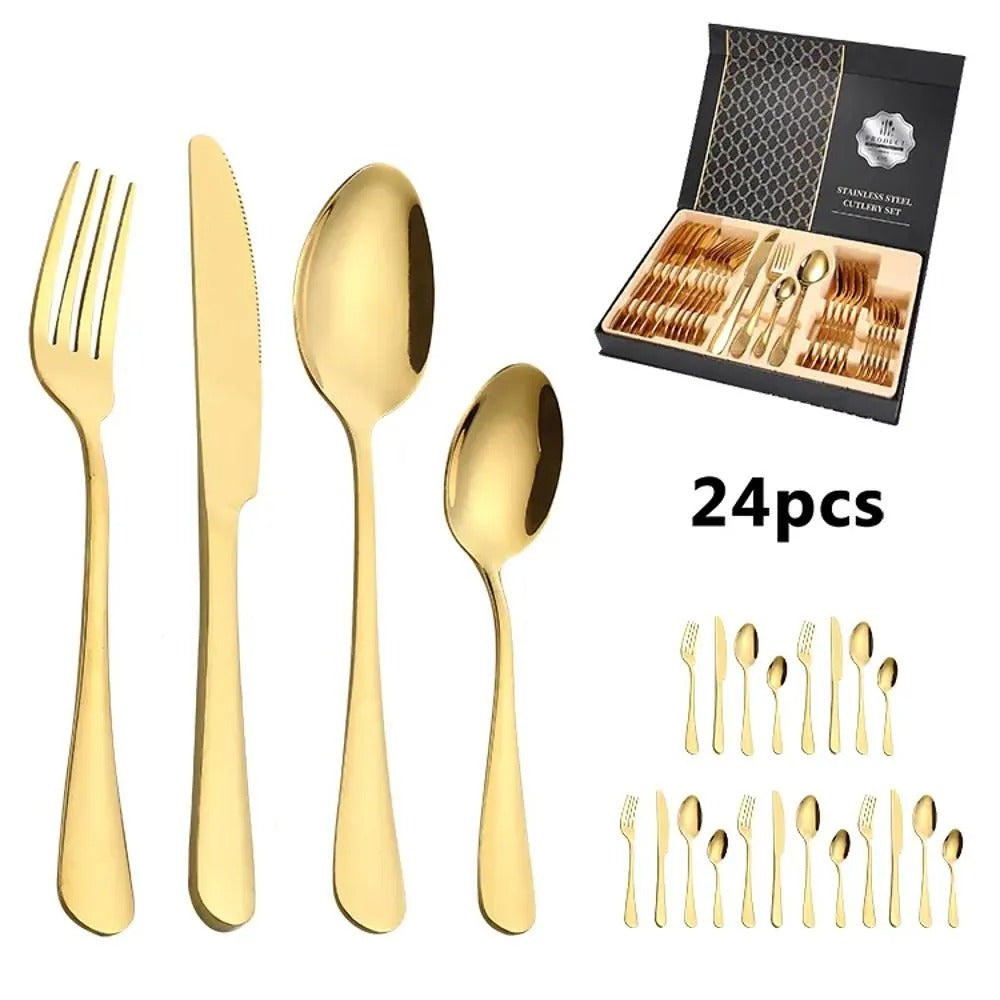 💎 HIGH QUALITY: Set 24 piezas inoxidables PREMIUM🔥