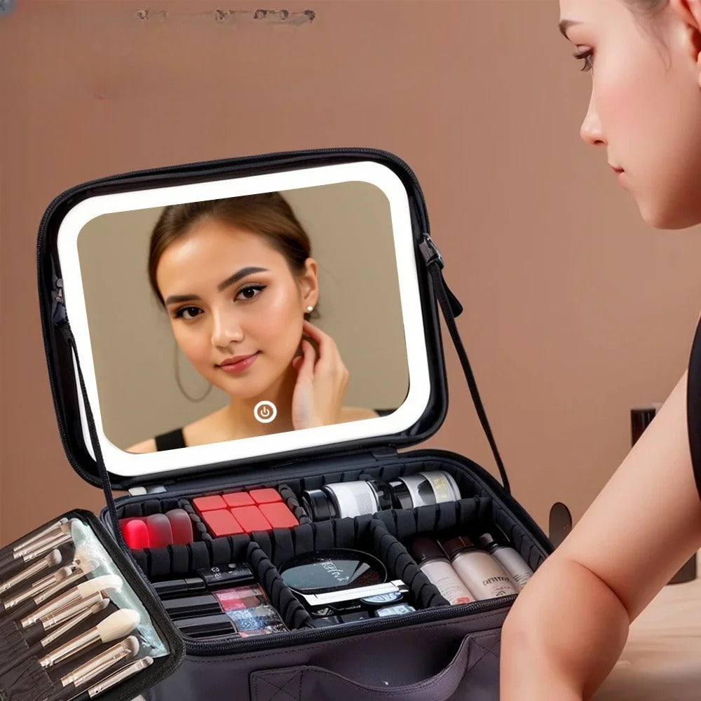 💎COSMETIQUERA PROFESIONAL CON ESPEJO LED🪩