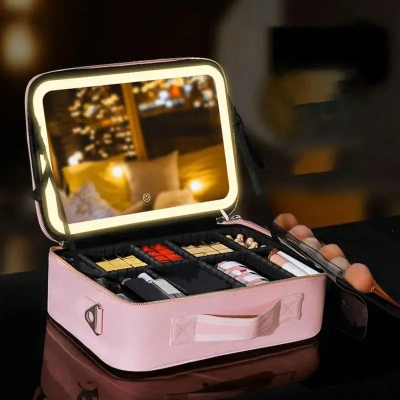💎COSMETIQUERA PROFESIONAL CON ESPEJO LED🪩
