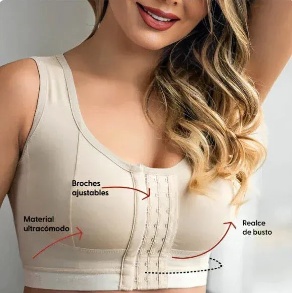 💖 TU ALIADO PERFECTO: BRASIER CORRECTOR DE POSTURA SIN AROS Y BANDA ANCHA💪👙