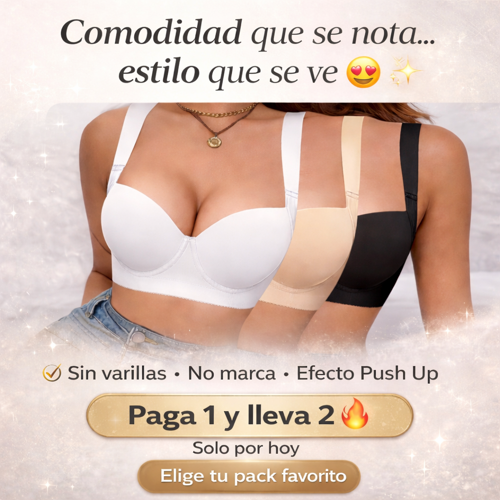 Comodidad total + efecto levantamiento natural. Brasier ajustable Push Up