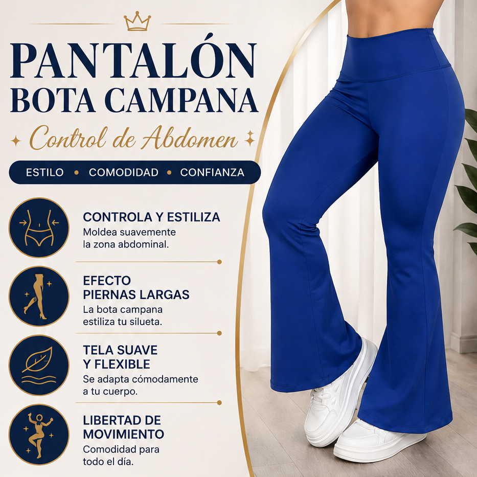 PANTALON BOTA CAMPANA AJUSTABLE CON CONTROL DE ABDOMEN