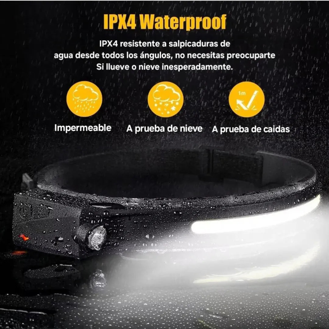 LINTERNA PROFESIONAL FRONTAL LED CON SENSOR