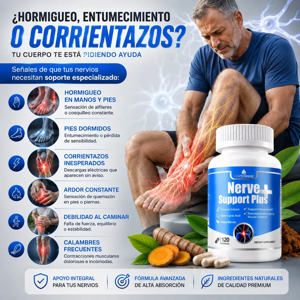 Nerve Support Plus – Complejo Nutricional para el Cuidado de los Nervios y la Movilidad