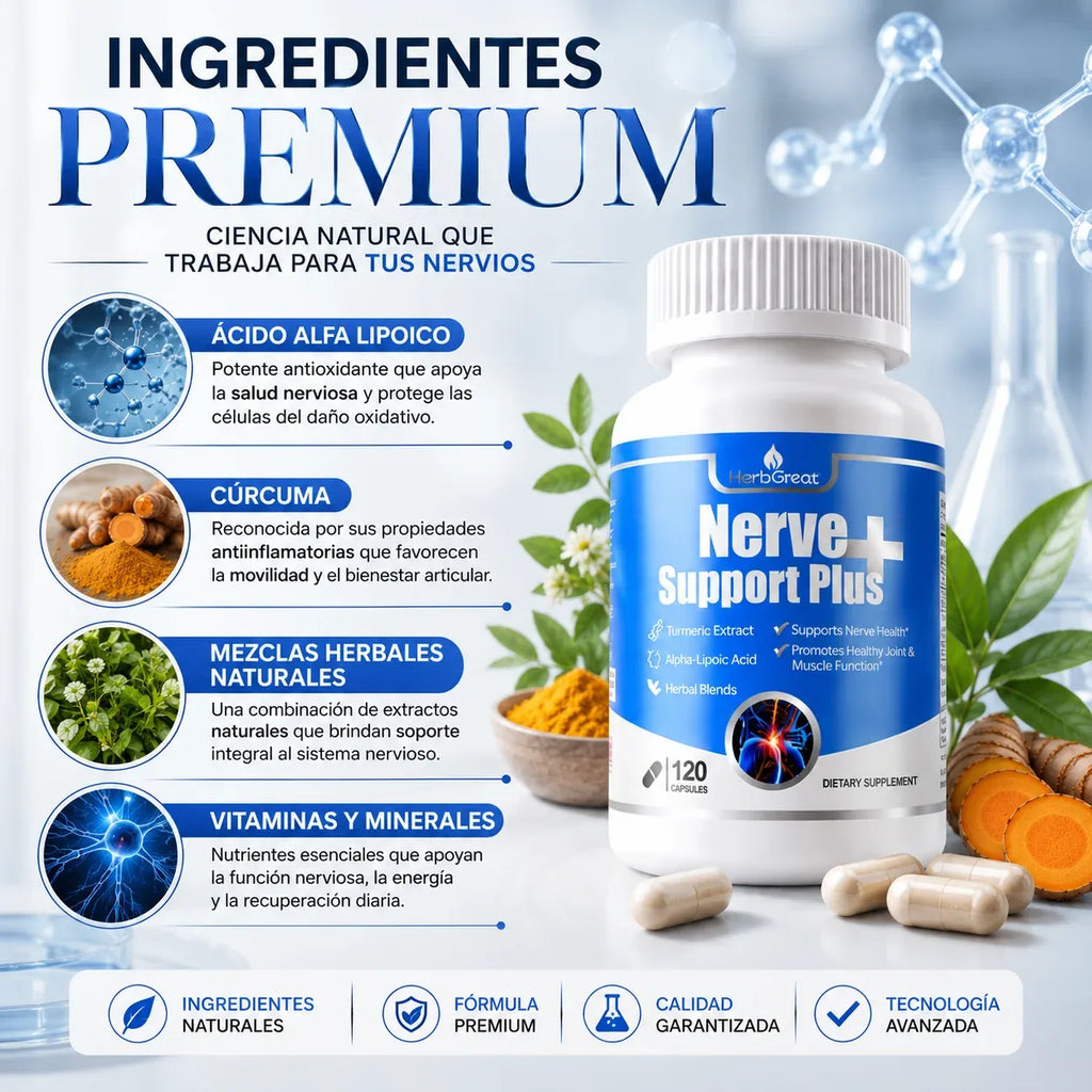 Nerve Support Plus – Complejo Nutricional para el Cuidado de los Nervios y la Movilidad
