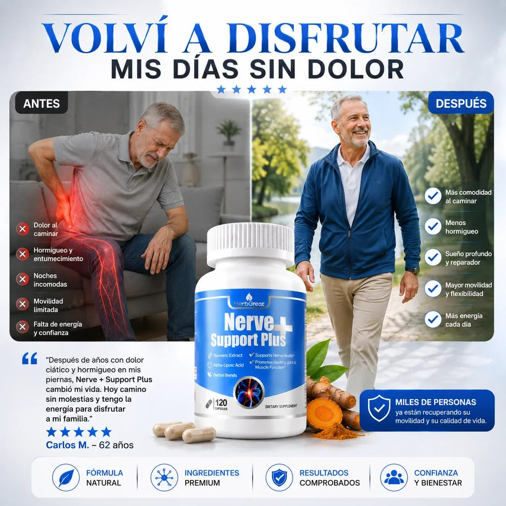 Nerve Support Plus – Complejo Nutricional para el Cuidado de los Nervios y la Movilidad