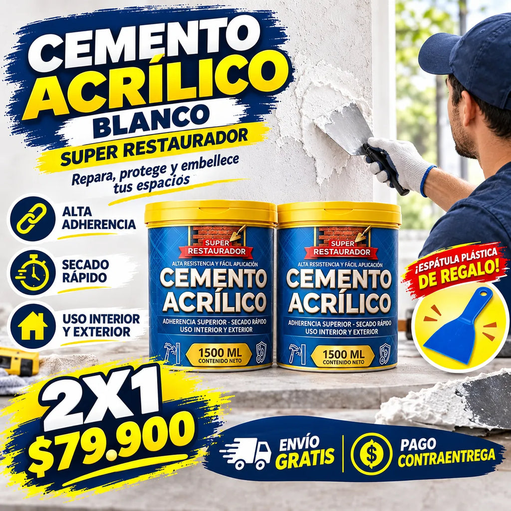 2X1 CEMENTO ACRILICO HIPERMEABILIZANTE MAS OBSEQUIO