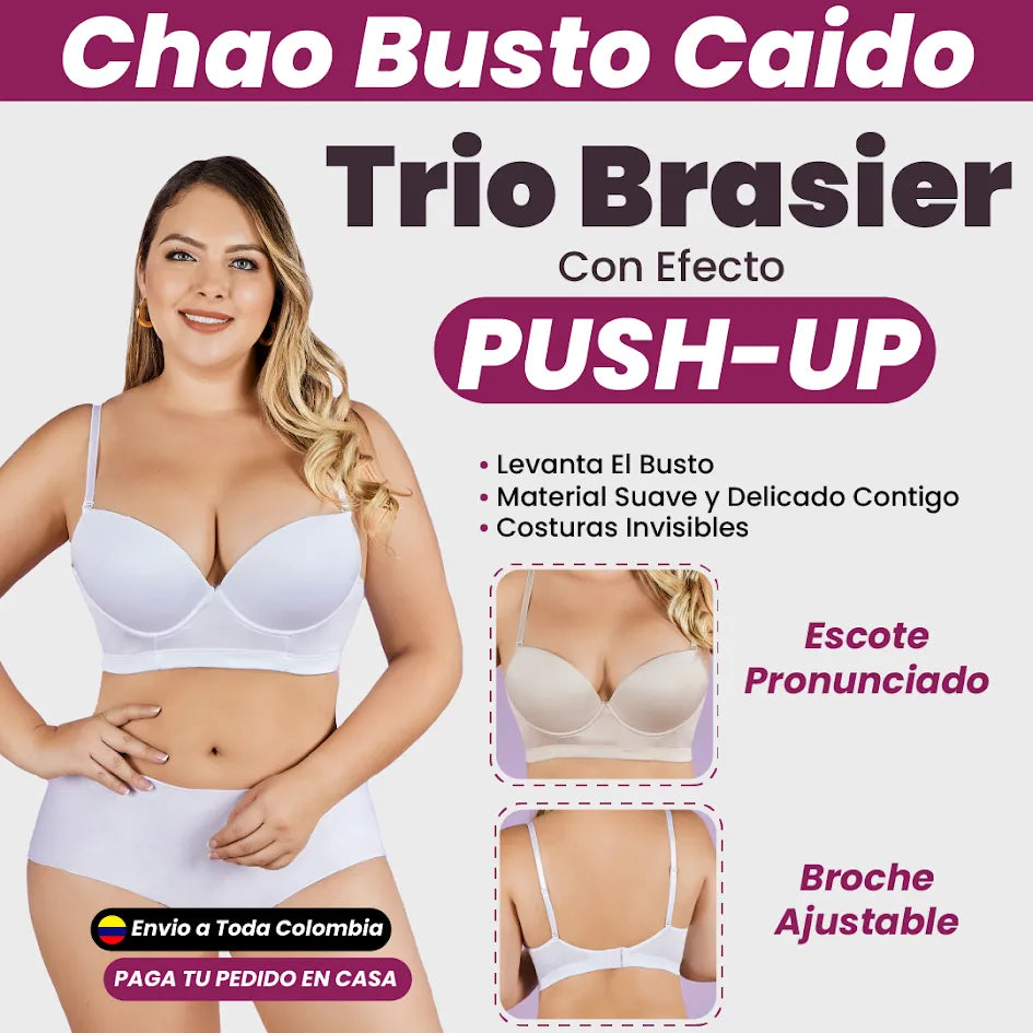 TRIO BRASIER CONFORT FIT CON EFECTO PUSH-UP