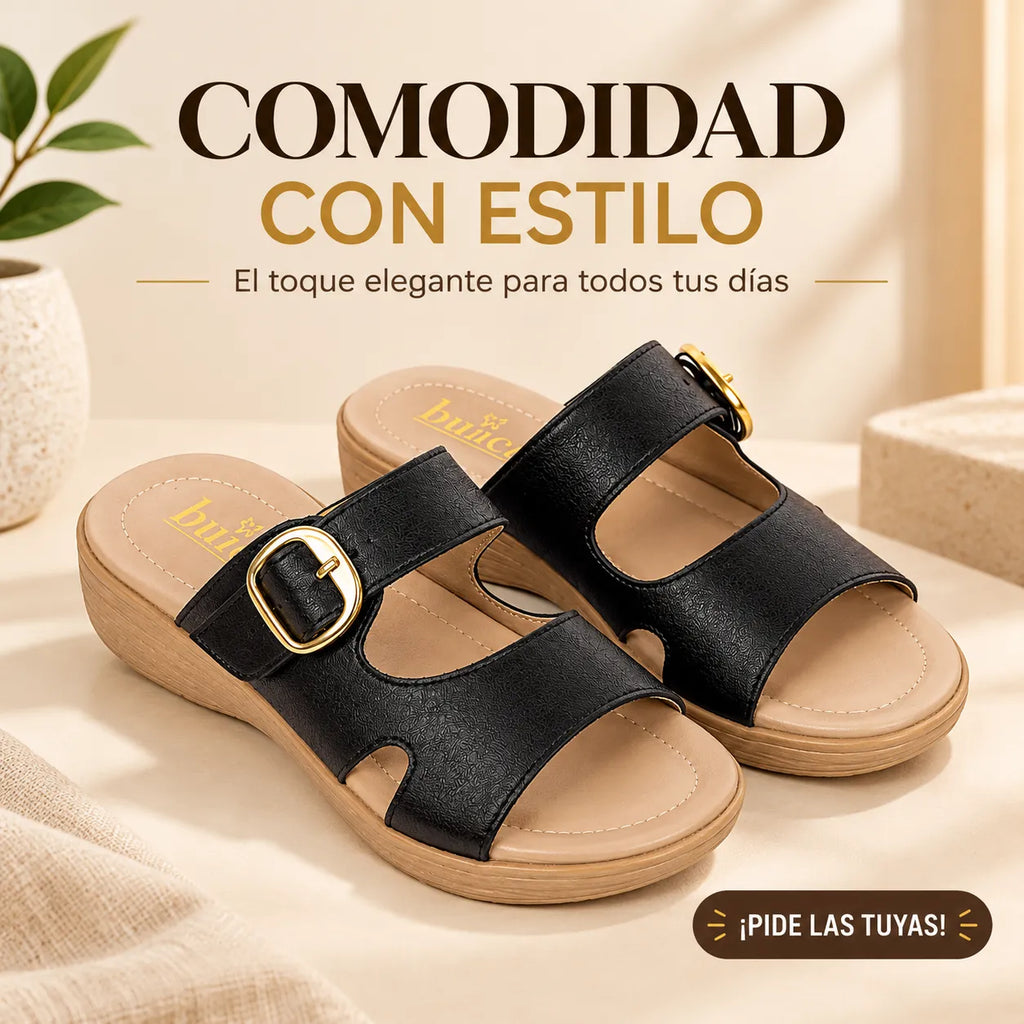 BRIZZA CONFORT. SANDALIA ORTOPEDICA AJUSTABLE CON BROCHE