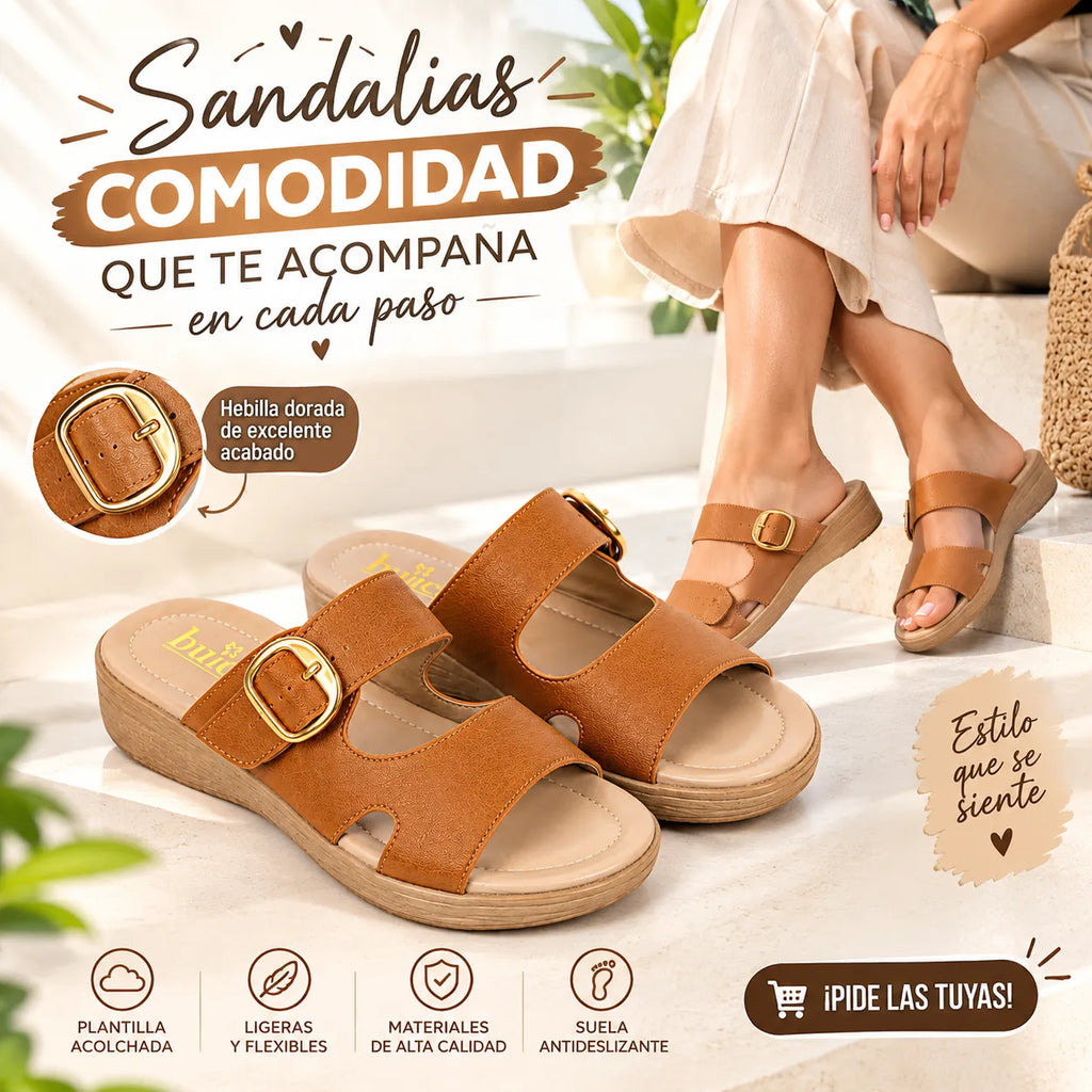 BRIZZA CONFORT. SANDALIA ORTOPEDICA AJUSTABLE CON BROCHE