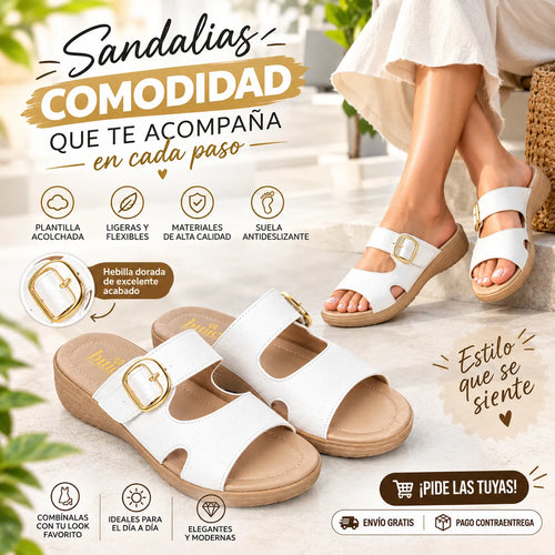 BRIZZA CONFORT. SANDALIA ORTOPEDICA AJUSTABLE CON BROCHE