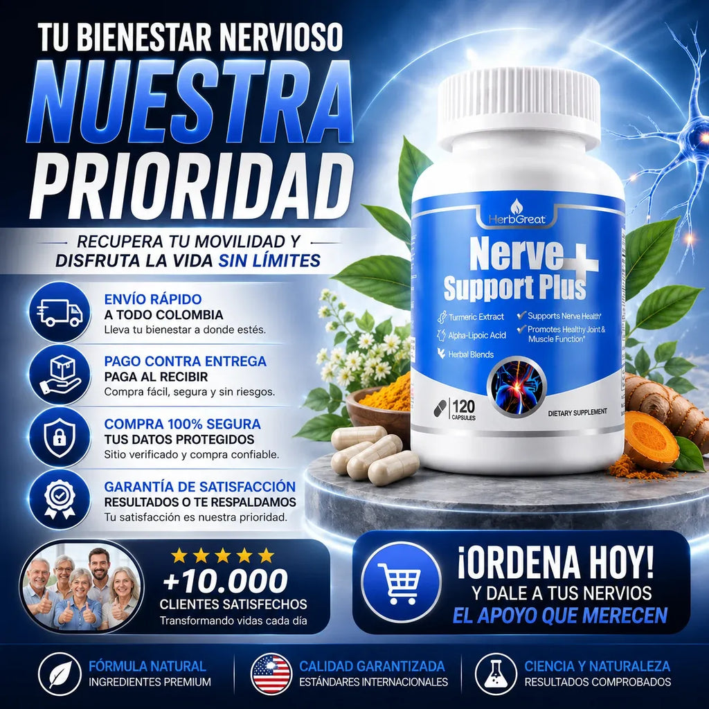 Nerve Support Plus – Complejo Nutricional para el Cuidado de los Nervios y la Movilidad